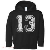 Team Jersey Uniforms Number 13 Thirteen School Sports Toddler Hoodie thumb 0