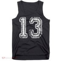 Team Jersey Uniforms Number 13 Thirteen School Sports Tank Top thumb 0