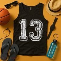 Team Jersey Uniforms Number 13 Thirteen School Sports Tank Top thumb 4