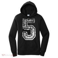 Team Jersey Uniforms Number 5 Five School Sports Birthdays Women's Hoodie thumb 0