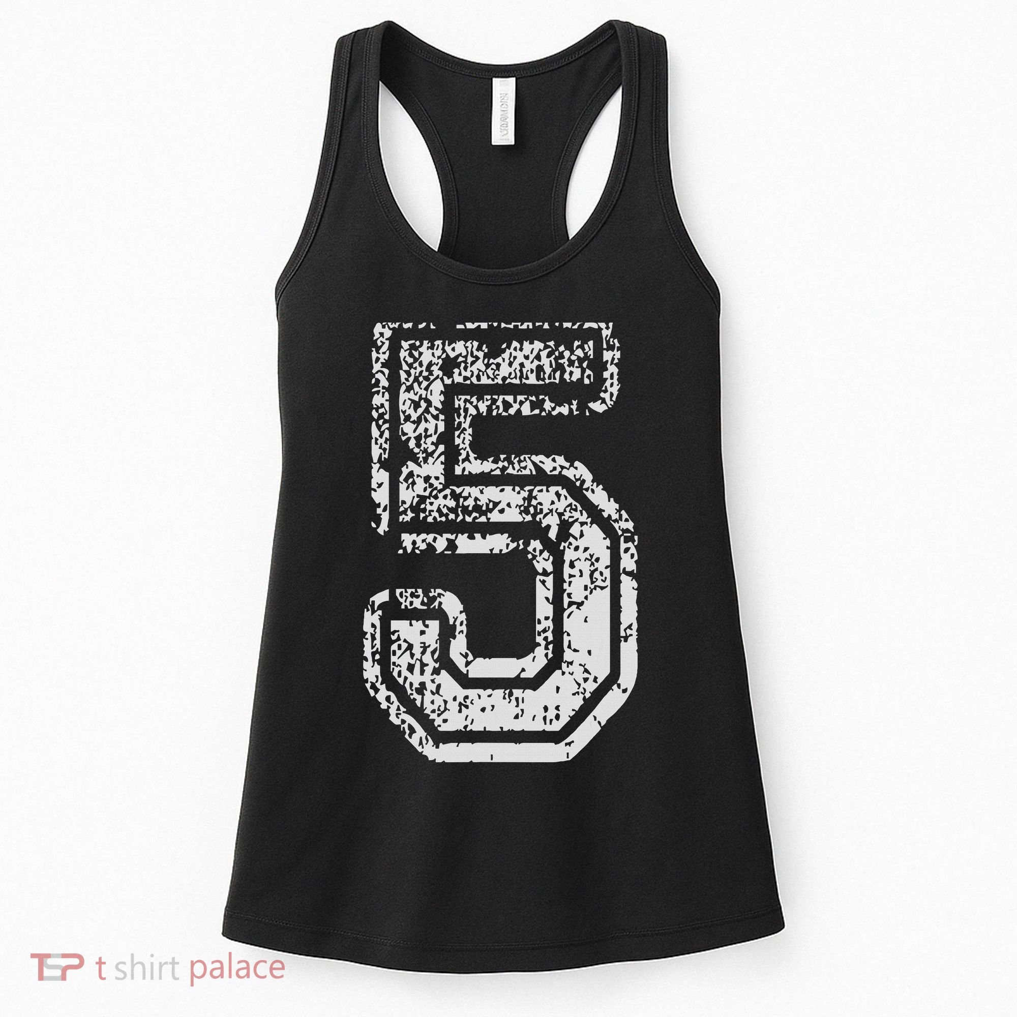 Team Jersey Uniforms Number 5 Five School Sports Birthdays Women's Tank Top