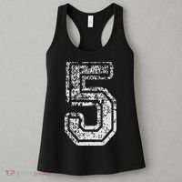 Team Jersey Uniforms Number 5 Five School Sports Birthdays Women's Tank Top thumb 3