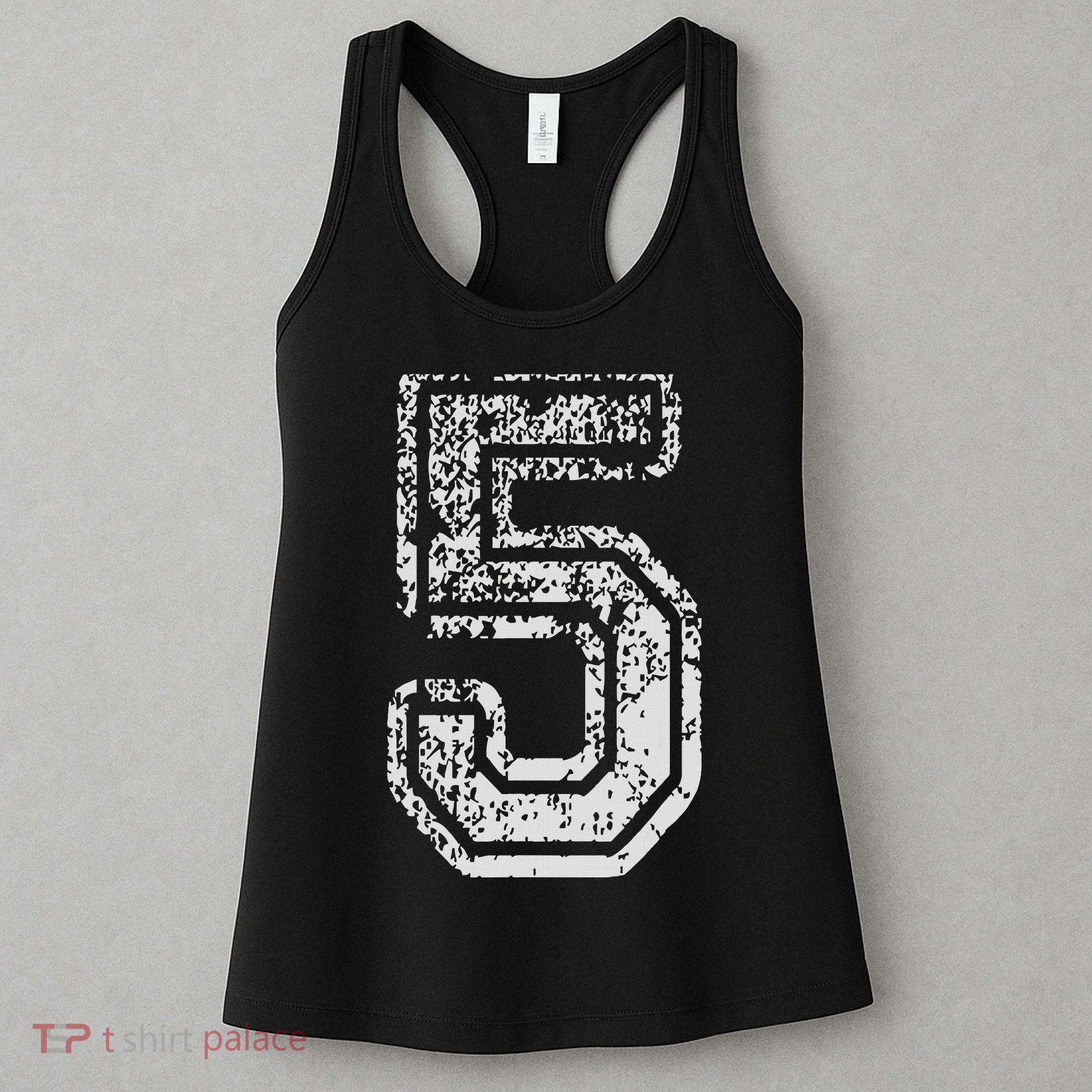 Team Jersey Uniforms Number 5 Five School Sports Birthdays Women's Tank Top