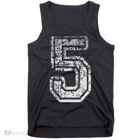 Team Jersey Uniforms Number 5 Five School Sports Birthdays Tank Top thumb 0