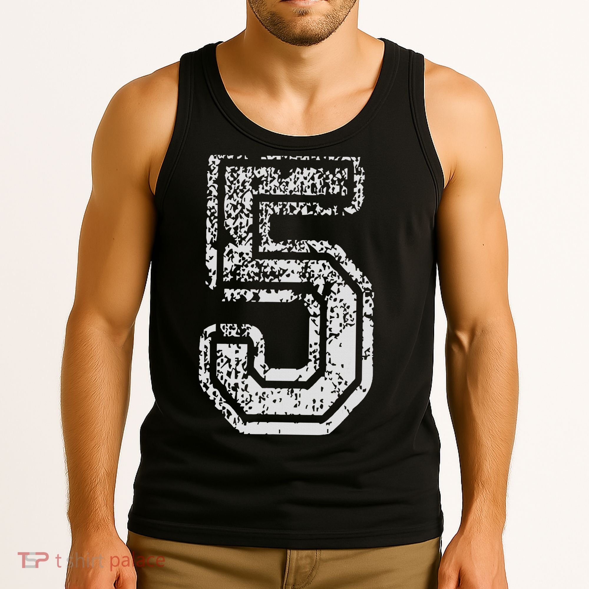 Team Jersey Uniforms Number 5 Five School Sports Birthdays Tank Top