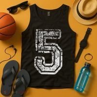 Team Jersey Uniforms Number 5 Five School Sports Birthdays Tank Top thumb 4