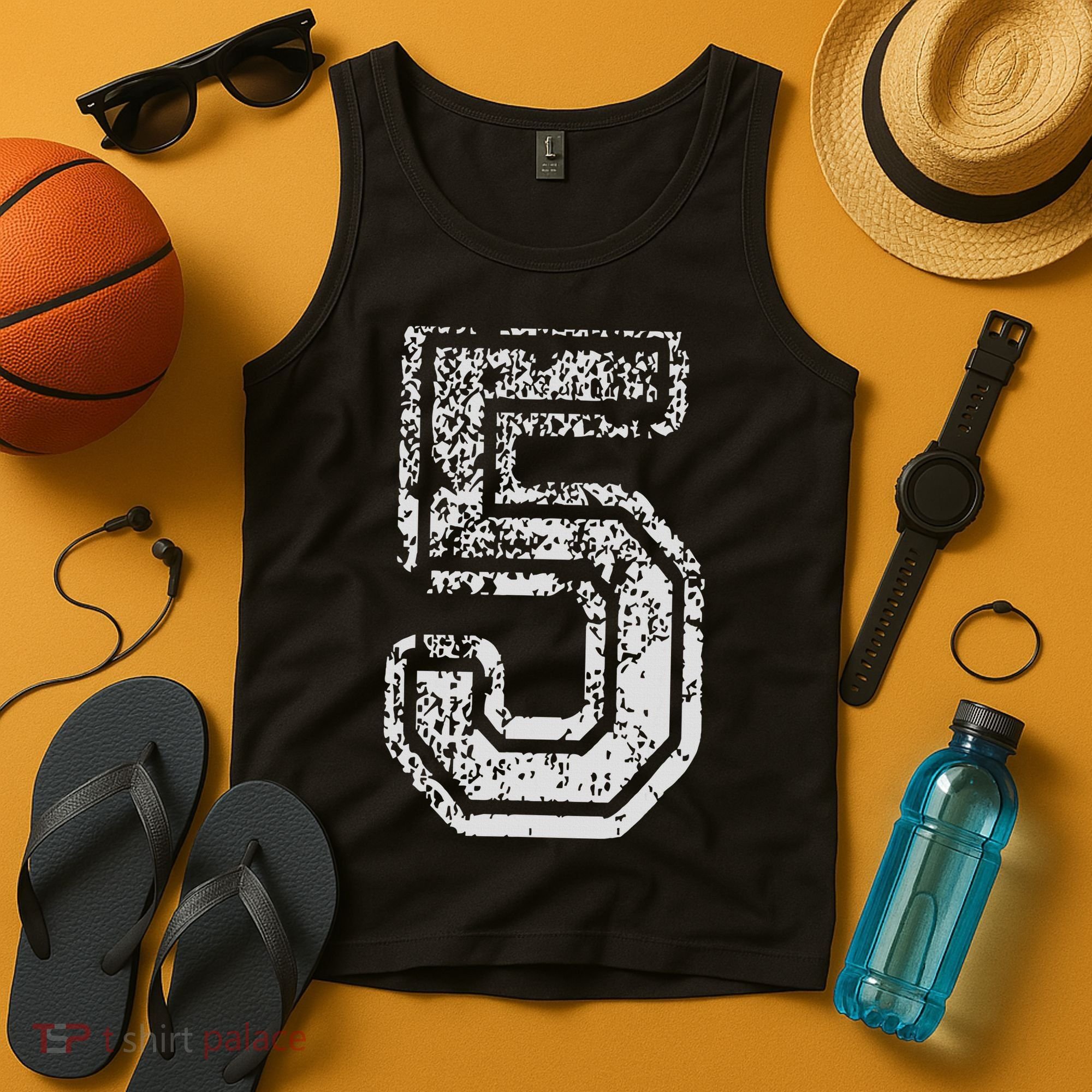 Team Jersey Uniforms Number 5 Five School Sports Birthdays Tank Top