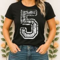 Team Jersey Uniforms Number 5 Five School Sports Birthdays Women's T-Shirt thumb 2