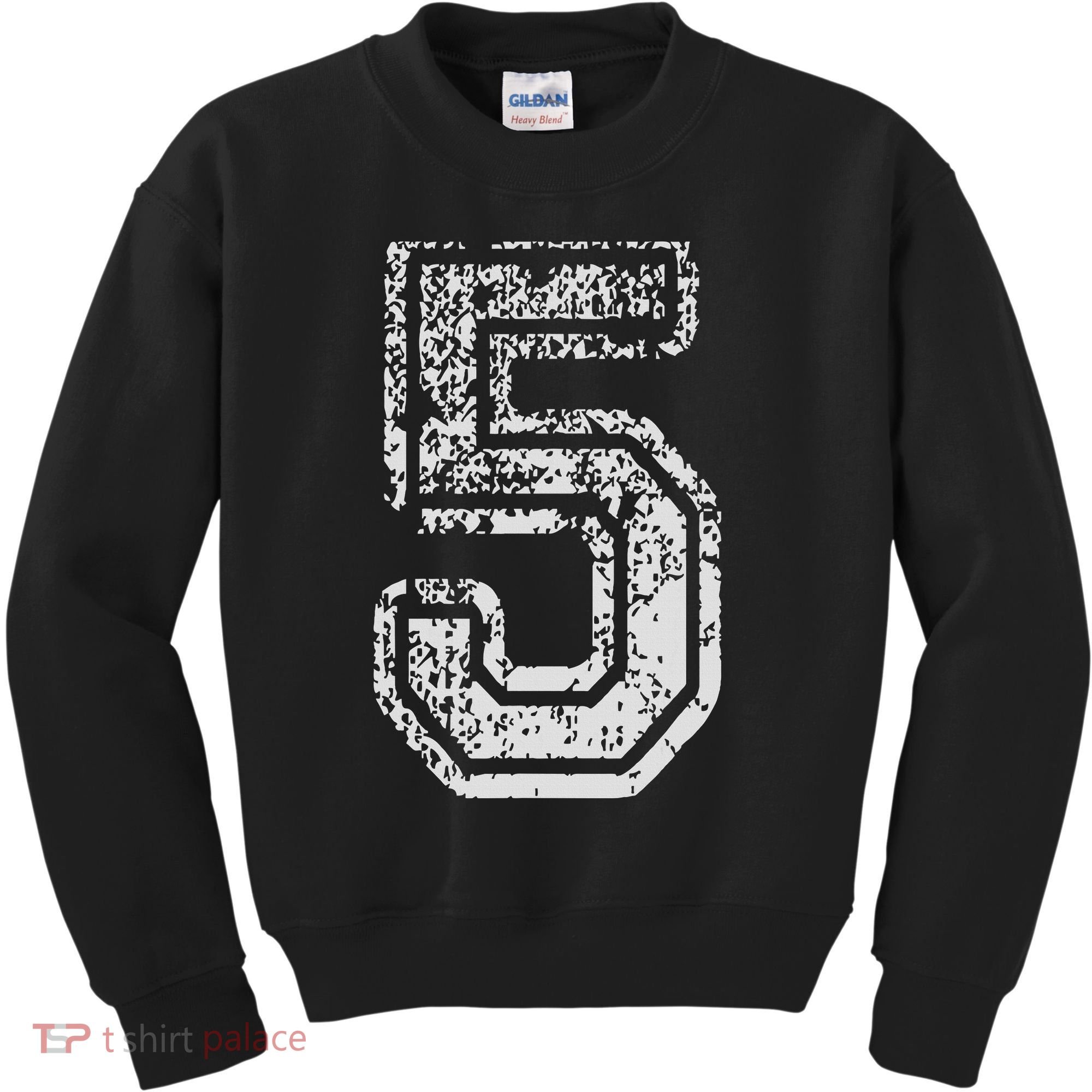 Team Jersey Uniforms Number 5 Five School Sports Birthdays Kids Sweatshirt
