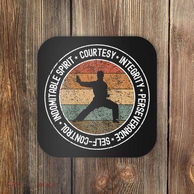 Taekwondo Karate 5 Tenets Martial Arts Uniform Coaster