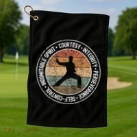 Taekwondo Karate 5 Tenets Martial Arts Uniform Golf Towel thumb 1