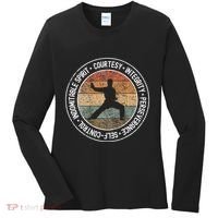 Taekwondo Karate 5 Tenets Martial Arts Uniform Women's Long Sleeve Shirt thumb 0