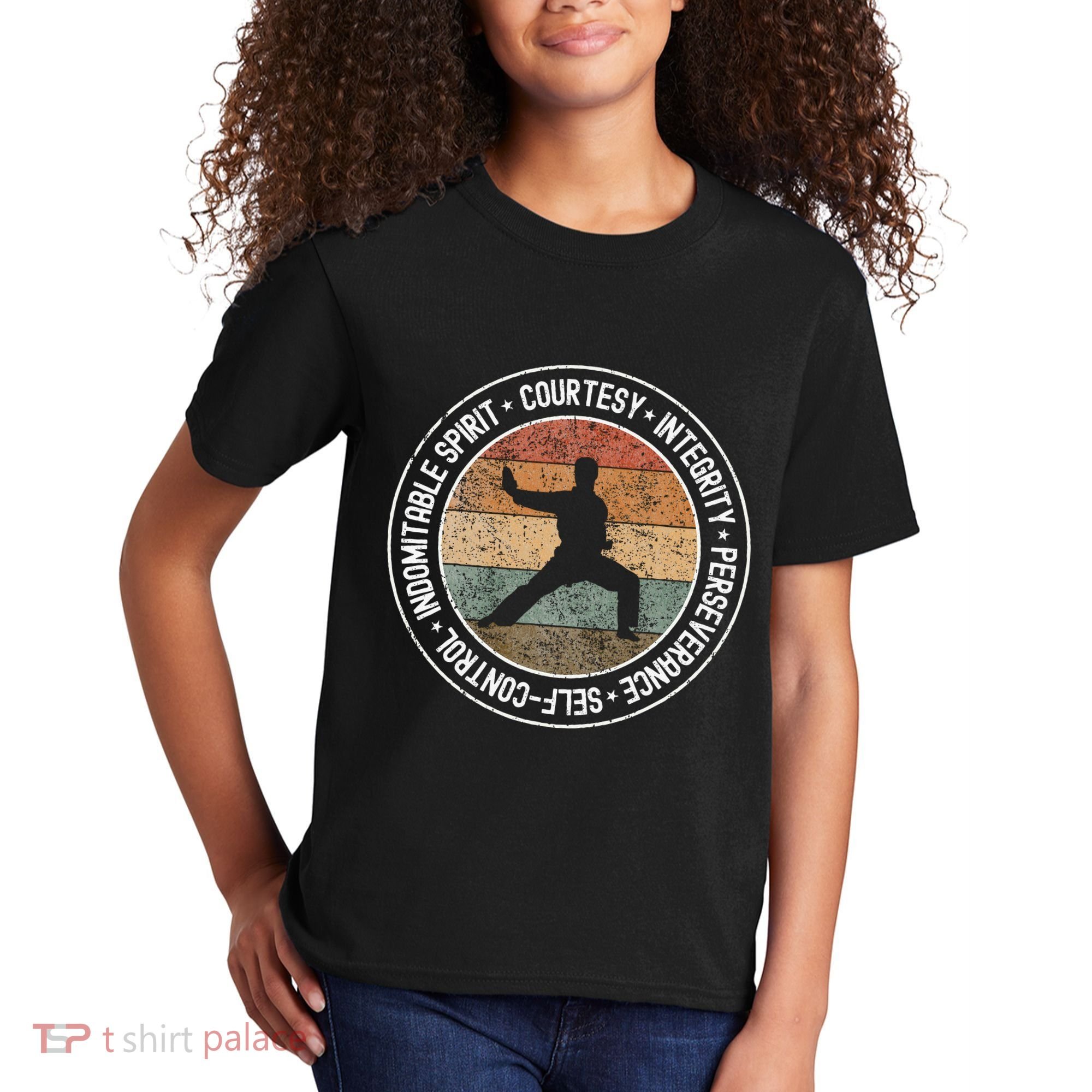 Taekwondo Karate 5 Tenets Martial Arts Uniform Kids T-Shirt