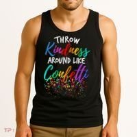 Throw Kindness Around Like Confetti Kind Teacher Kid Tank Top thumb 3