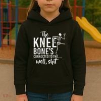 The Knee BoneS Connected To The Well Shit Amputee Gifts Kids Hoodie thumb 3