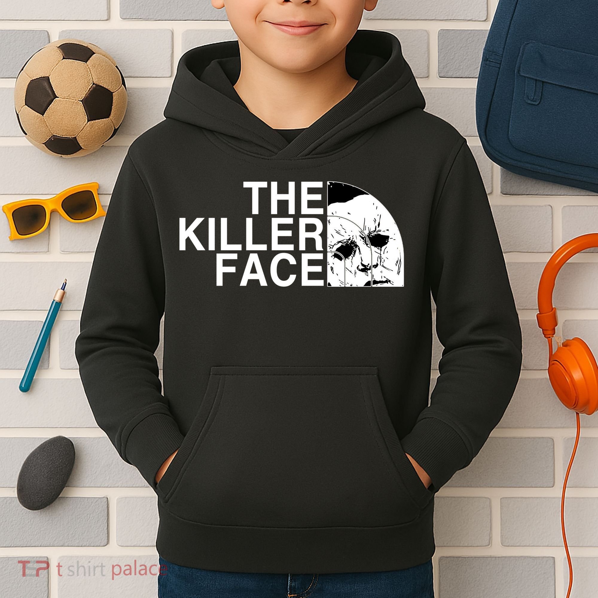 The Killer Face Horror Scary Character Halloween Costume Kids Hoodie