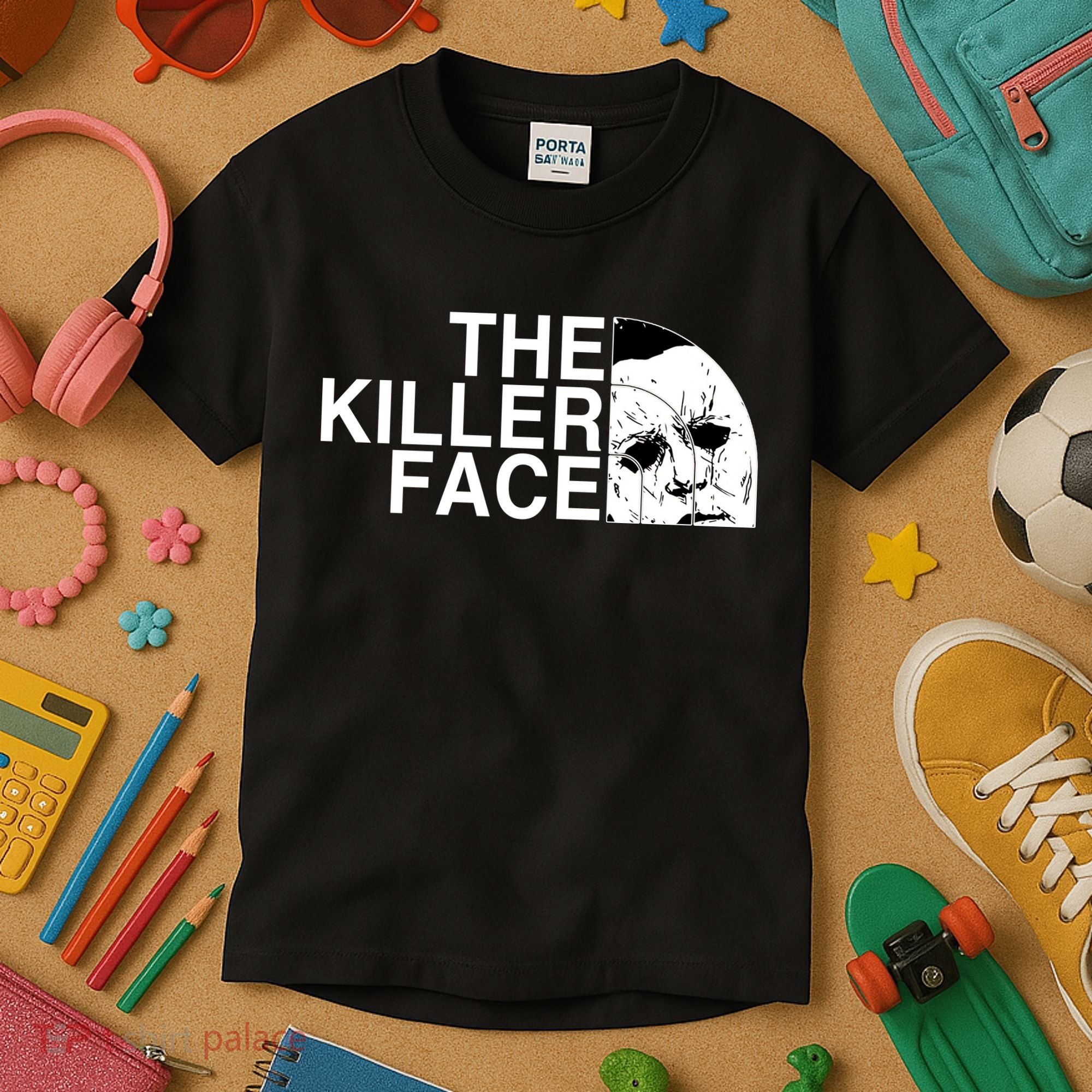 The Killer Face Horror Scary Character Halloween Costume Kids T-Shirt