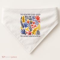 To Know God And Make Him Known Retro Flower Floral USA-Made Doggie Bandana thumb 0