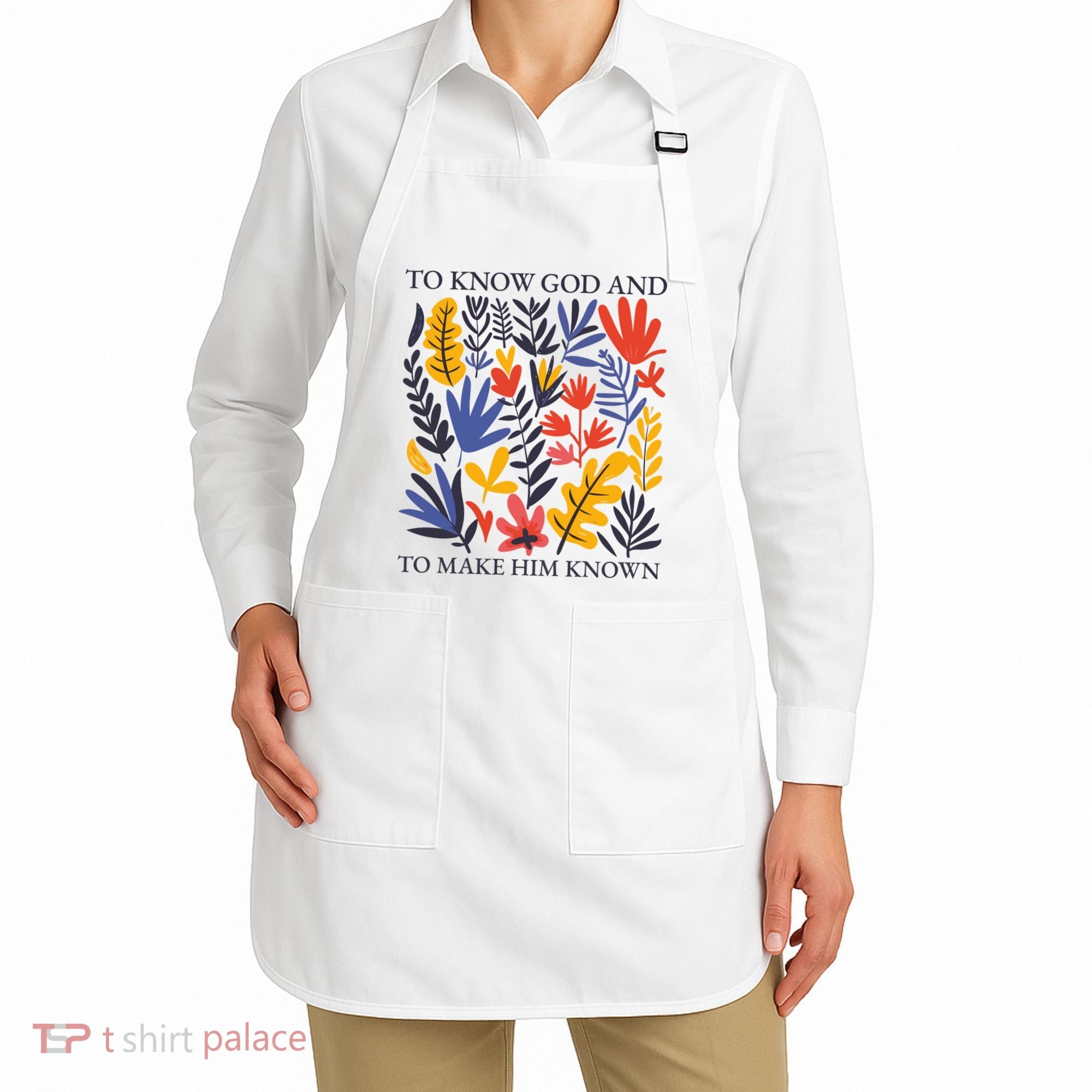 To Know God And Make Him Known Retro Flower Floral Apron
