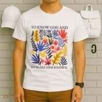 To Know God And Make Him Known Retro Flower Floral T-Shirt thumb 6