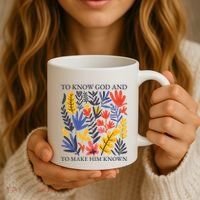 To Know God And Make Him Known Retro Flower Floral Coffee Mug thumb 3