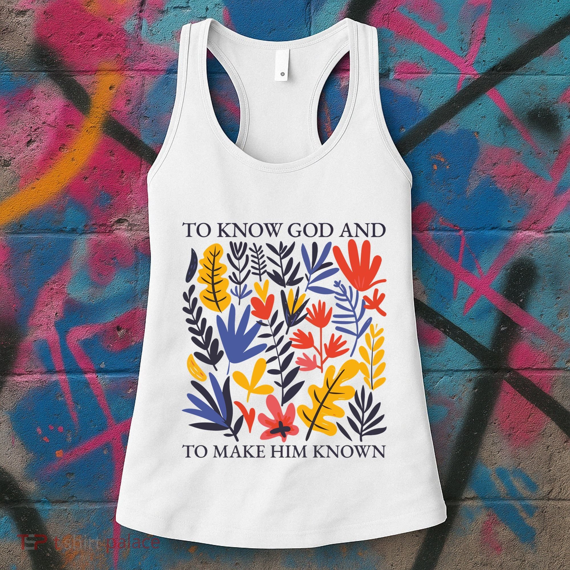 To Know God And Make Him Known Retro Flower Floral Women's Tank Top