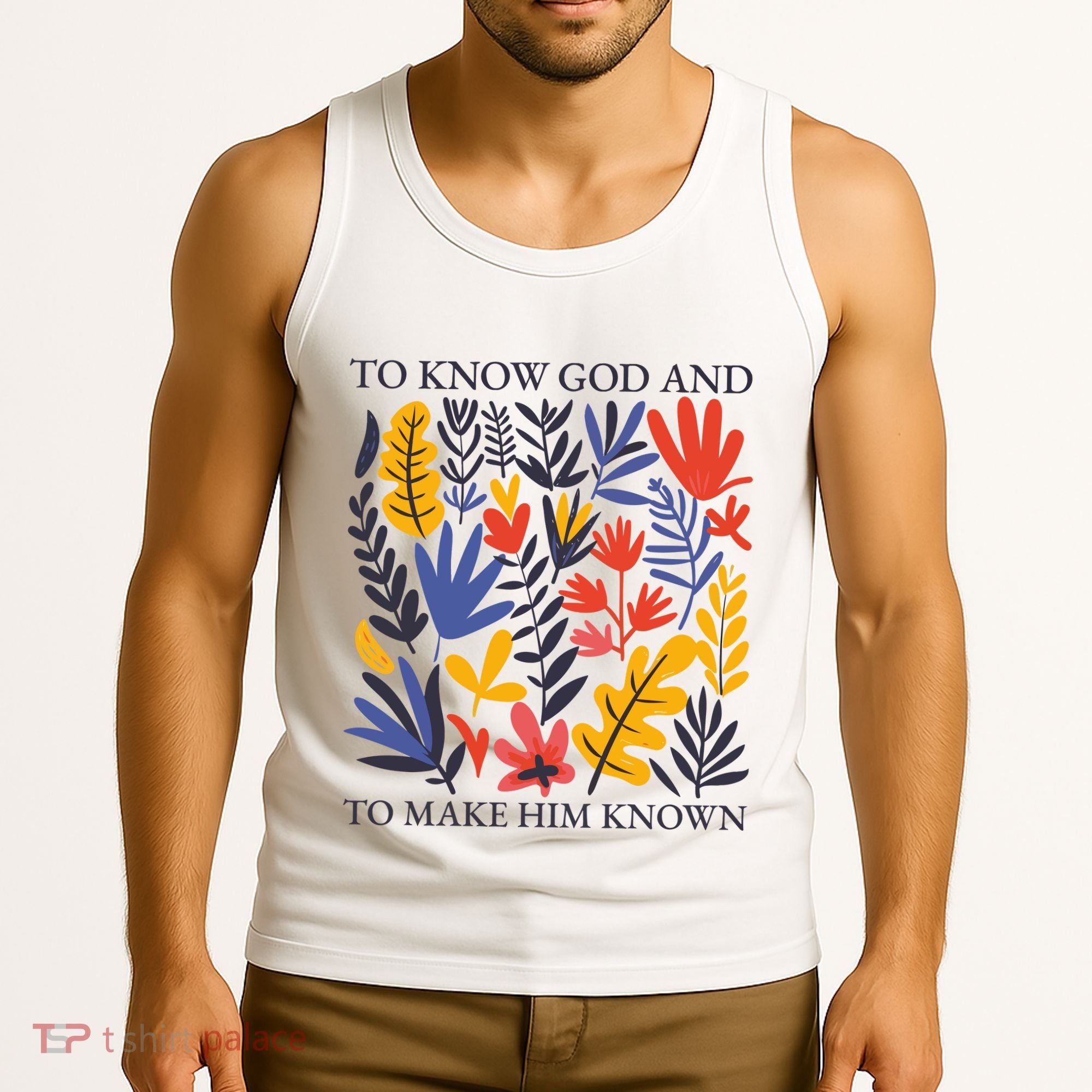 To Know God And Make Him Known Retro Flower Floral Tank Top