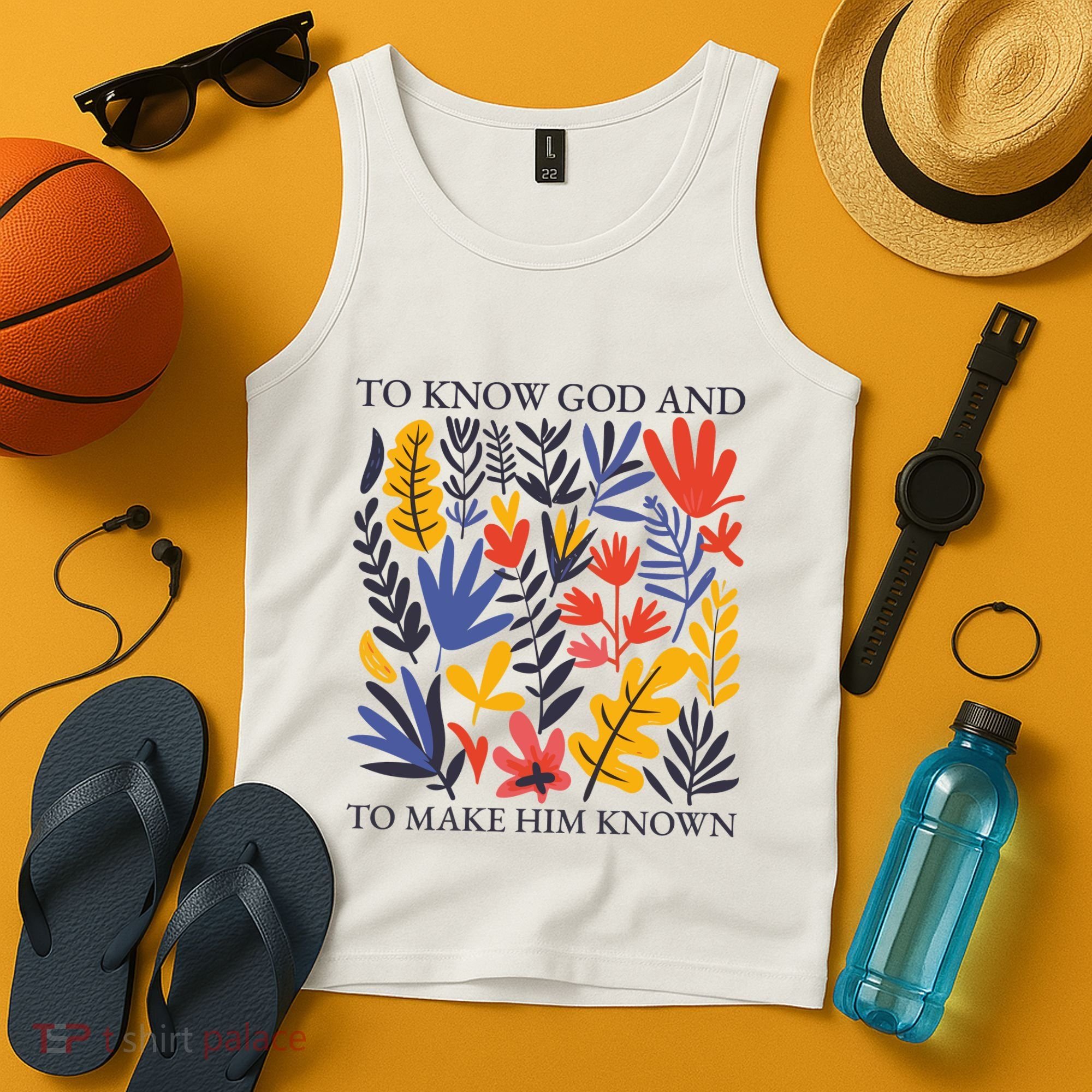 To Know God And Make Him Known Retro Flower Floral Tank Top