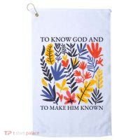 To Know God And Make Him Known Retro Flower Floral Golf Towel thumb 0