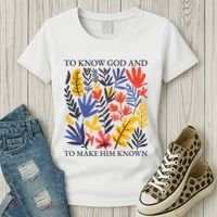 To Know God And Make Him Known Retro Flower Floral Women's T-Shirt thumb 3