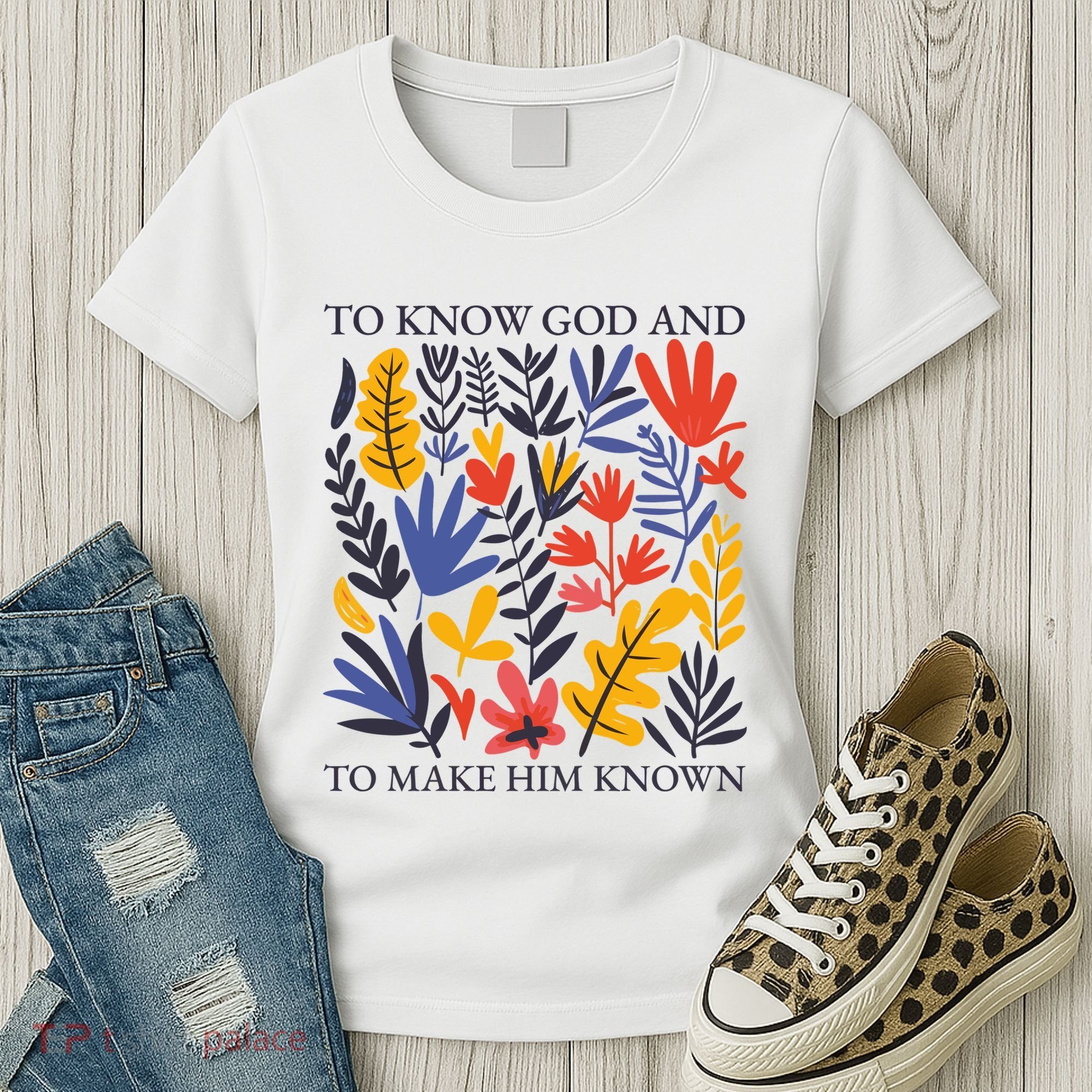 To Know God And Make Him Known Retro Flower Floral Women's T-Shirt