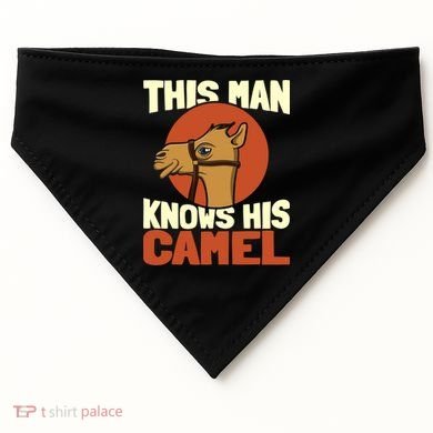 This Knows His Camels Gift Dromedary Dessert Camel Funny Gift USA-Made Doggie Bandana