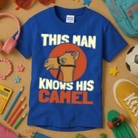This Knows His Camels Gift Dromedary Dessert Camel Funny Gift Kids T-Shirt thumb 3
