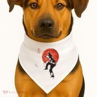 The Karate Kid Sumi Ink Crane Kick USA-Made Doggie Bandana thumb 1