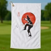 The Karate Kid Sumi Ink Crane Kick Golf Towel thumb 1