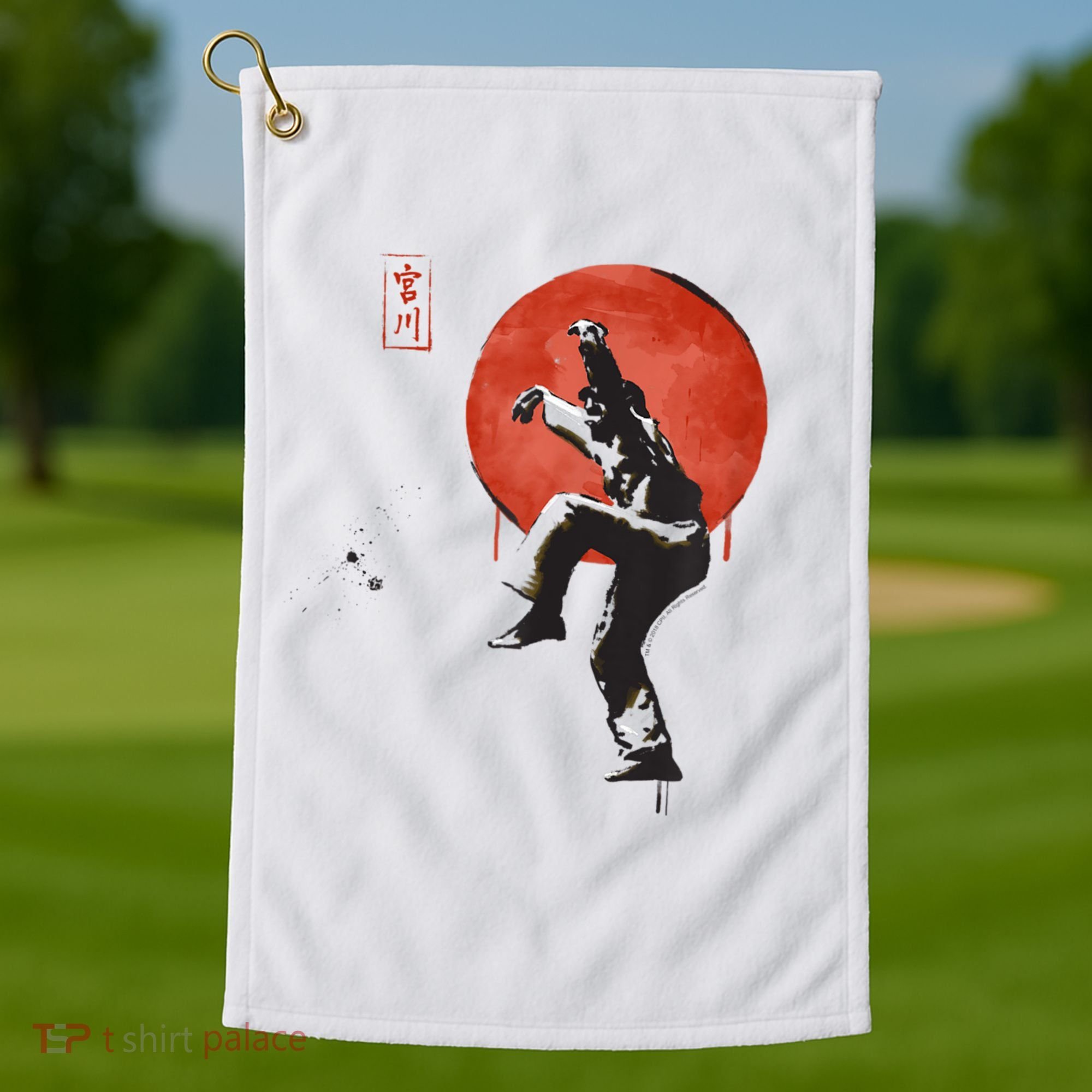 The Karate Kid Sumi Ink Crane Kick Golf Towel