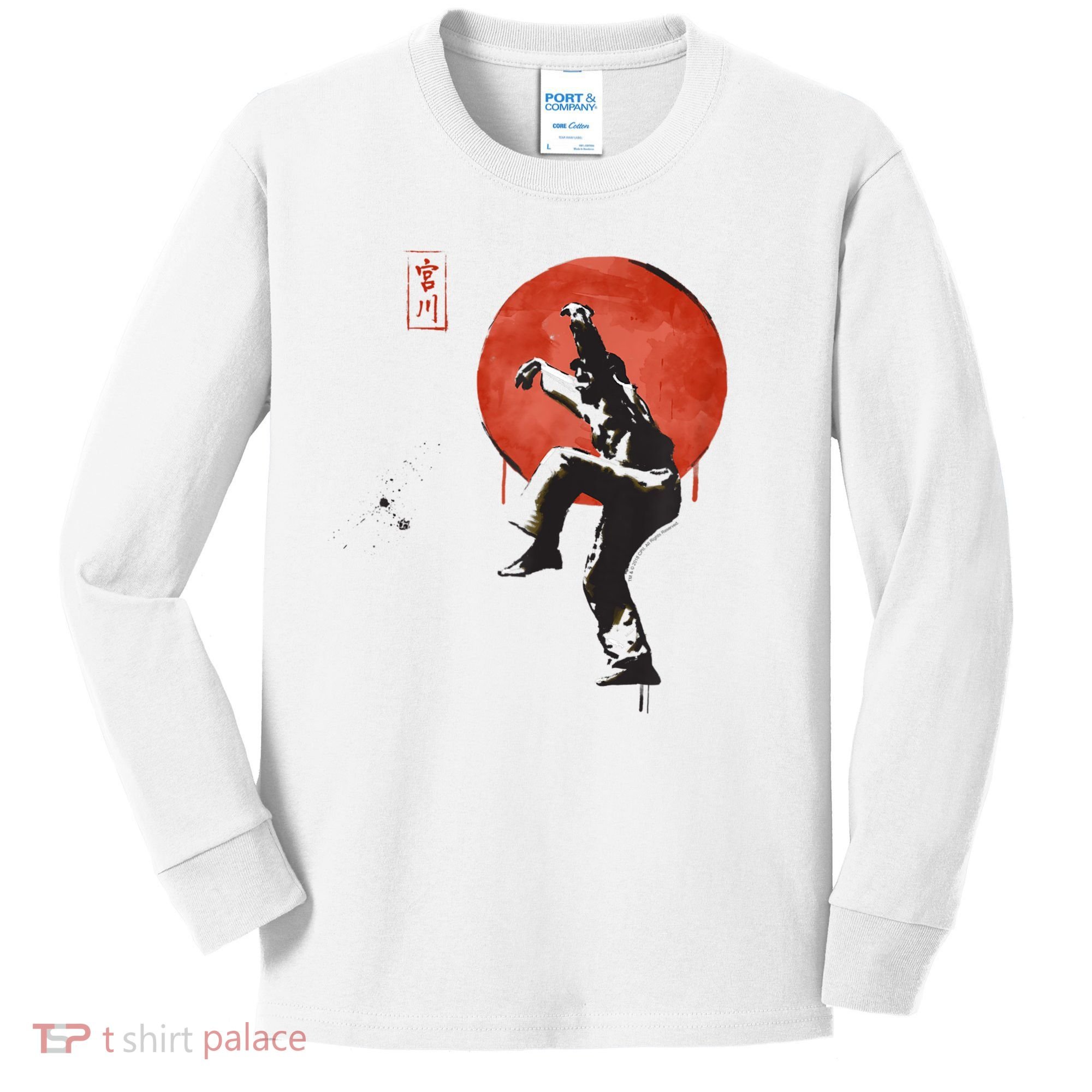 The Karate Kid Sumi Ink Crane Kick Kids Long Sleeve Shirt