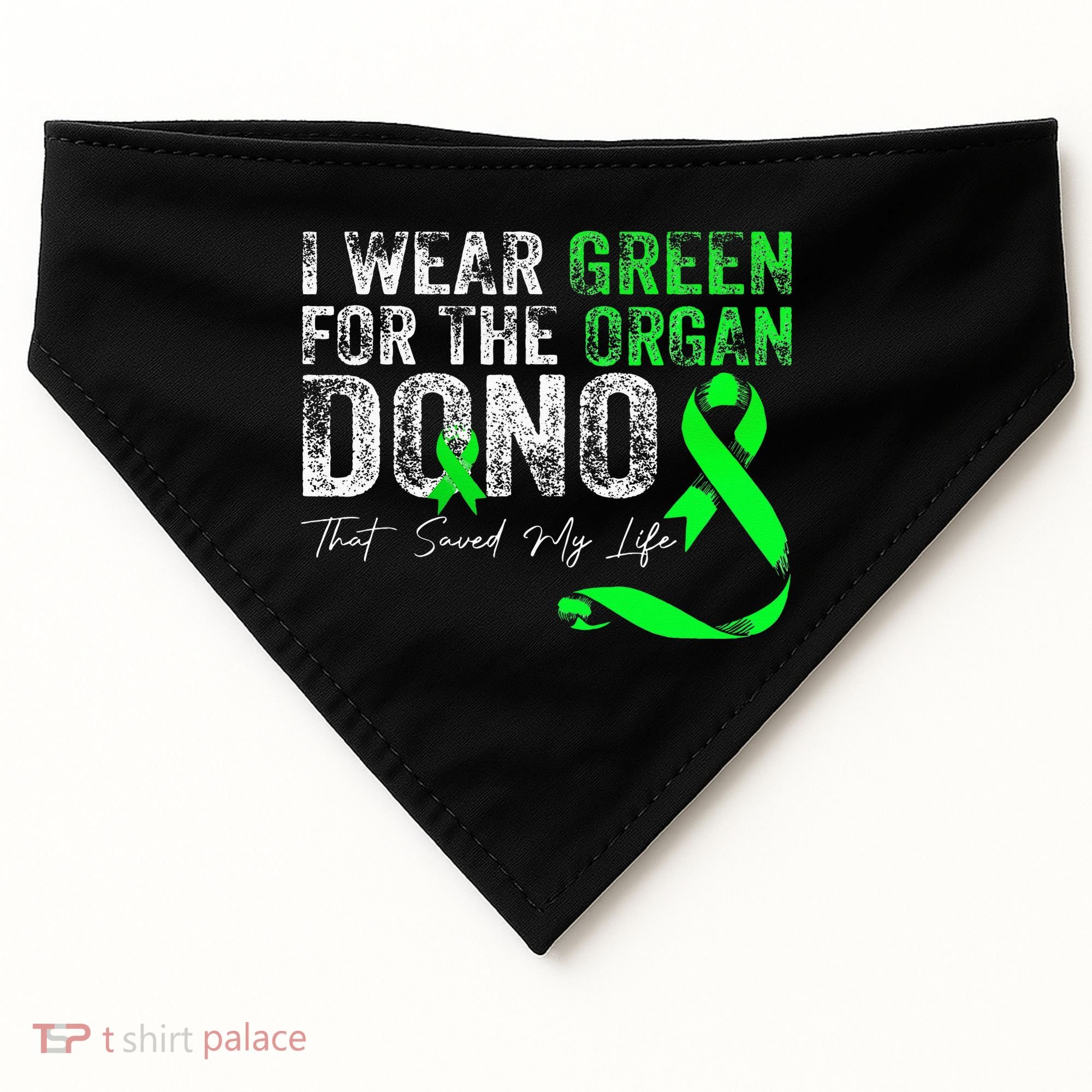 Transplant Kidney Liver Surgery Green For The Organ Donor USA-Made Doggie Bandana