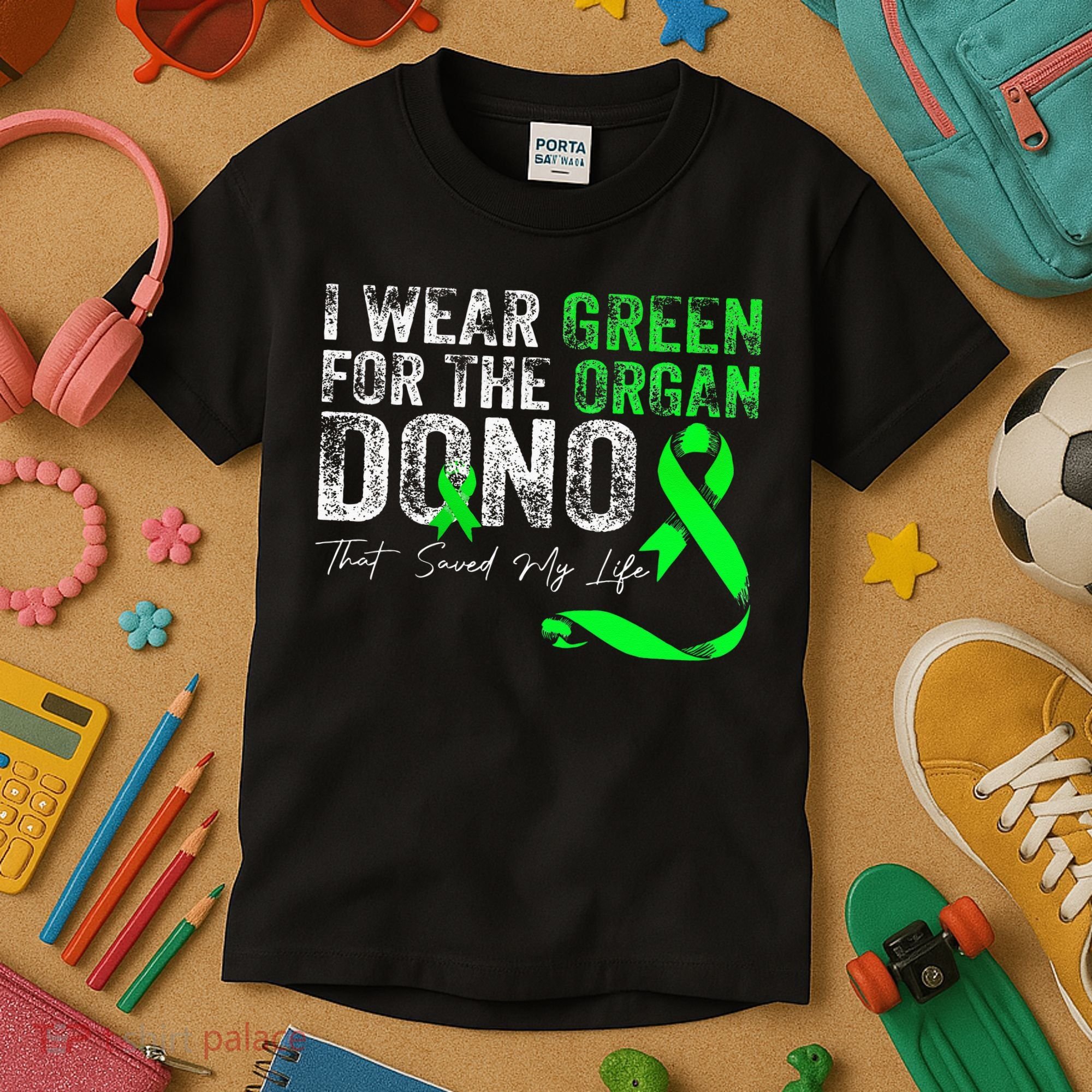 Transplant Kidney Liver Surgery Green For The Organ Donor Kids T-Shirt