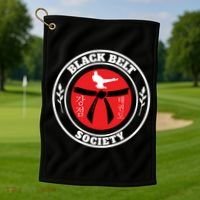Tkd Korean Martial Arts Tae Kwon Do Fighter Black Belt Funny Gift Golf Towel thumb 1