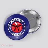Tkd Korean Martial Arts Tae Kwon Do Fighter Black Belt Funny Gift Button thumb 0
