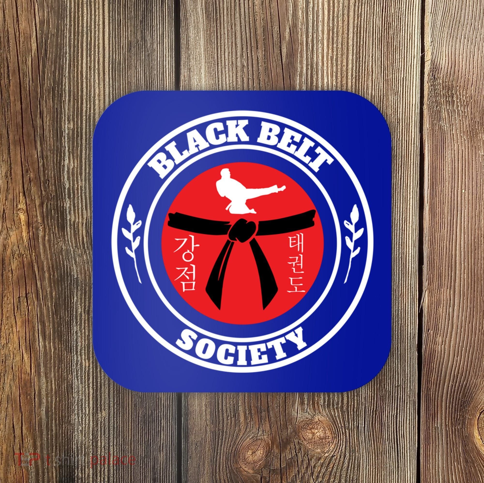 Tkd Korean Martial Arts Tae Kwon Do Fighter Black Belt Funny Gift Coaster