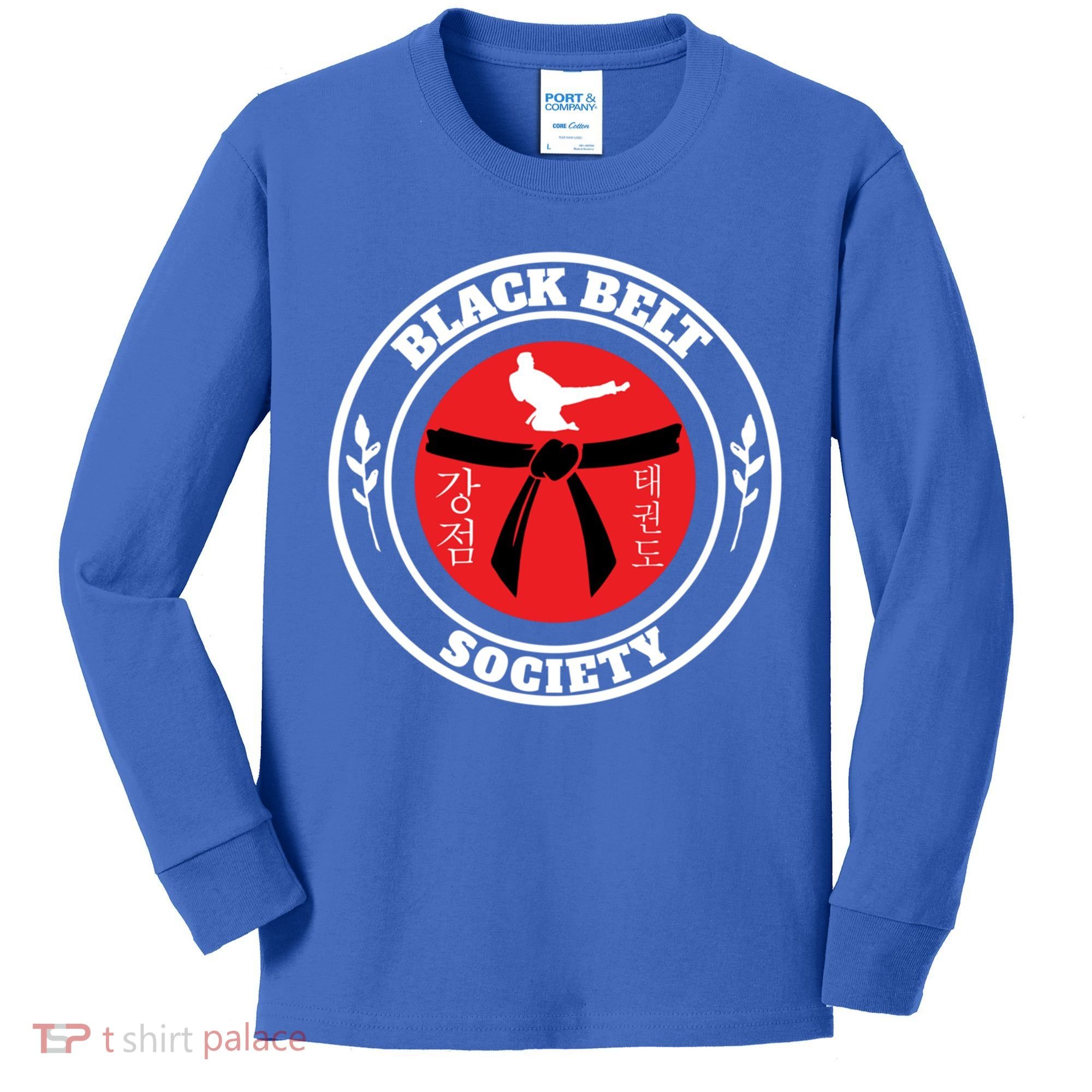 Tkd Korean Martial Arts Tae Kwon Do Fighter Black Belt Funny Gift Kids Long Sleeve Shirt