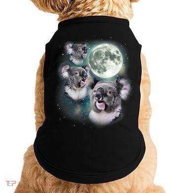 Three Koala Moon Cute Quirky Meme Howling Wildlife Koala Doggie Tank