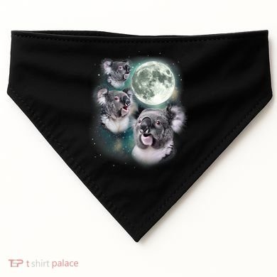 Three Koala Moon Cute Quirky Meme Howling Wildlife Koala USA-Made Doggie Bandana