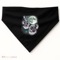Three Koala Moon Cute Quirky Meme Howling Wildlife Koala USA-Made Doggie Bandana thumb 0