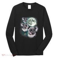 Three Koala Moon Cute Quirky Meme Howling Wildlife Koala Long Sleeve Shirt thumb 0