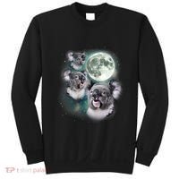 Three Koala Moon Cute Quirky Meme Howling Wildlife Koala Sweatshirt thumb 0