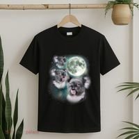 Three Koala Moon Cute Quirky Meme Howling Wildlife Koala T-Shirt thumb 2