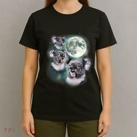Three Koala Moon Cute Quirky Meme Howling Wildlife Koala T-Shirt thumb 4